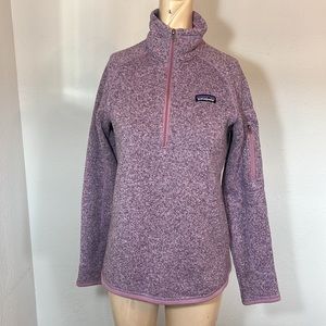 Patagonia fleece pullover jacket with 1/4 zip zipper women’s small purple euc